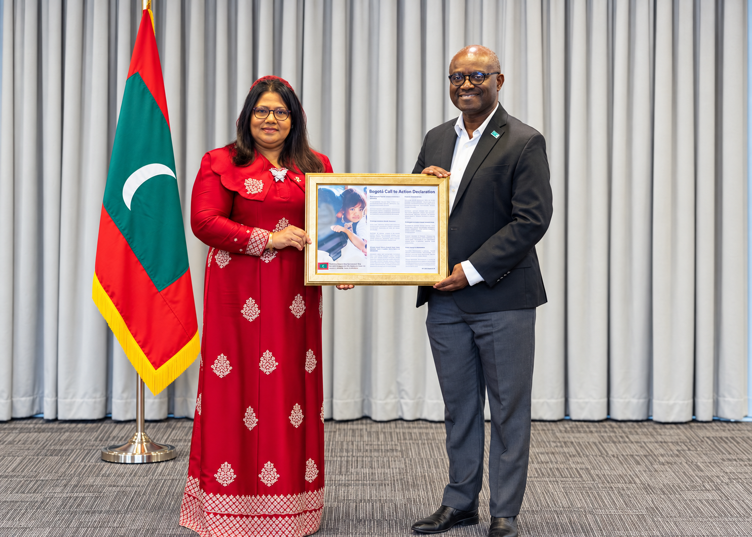 ކުޑަކުދިންނަށް ކުރާ އަނިޔާ ހުއްޓުވުމުގެ ބައިނަލްއަޤްވާމީ ޤަރާރު ބޮގޯޓާ ކޯލް ޓު އެކްޝަން ގައި ދިވެހިރާއްޖެއިން ސޮއިކޮށްފި