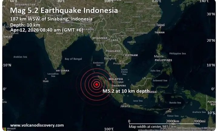 އިންޑޮނޭޝިއާގެ ސުމަތުރާ ހުޅަނގަށް ބާރުގަދަ ބިންހެލުމެއް އަތުވެއްޖެ: އިތުރު ނުރައްކަލެއްގެ އިންޒާރު