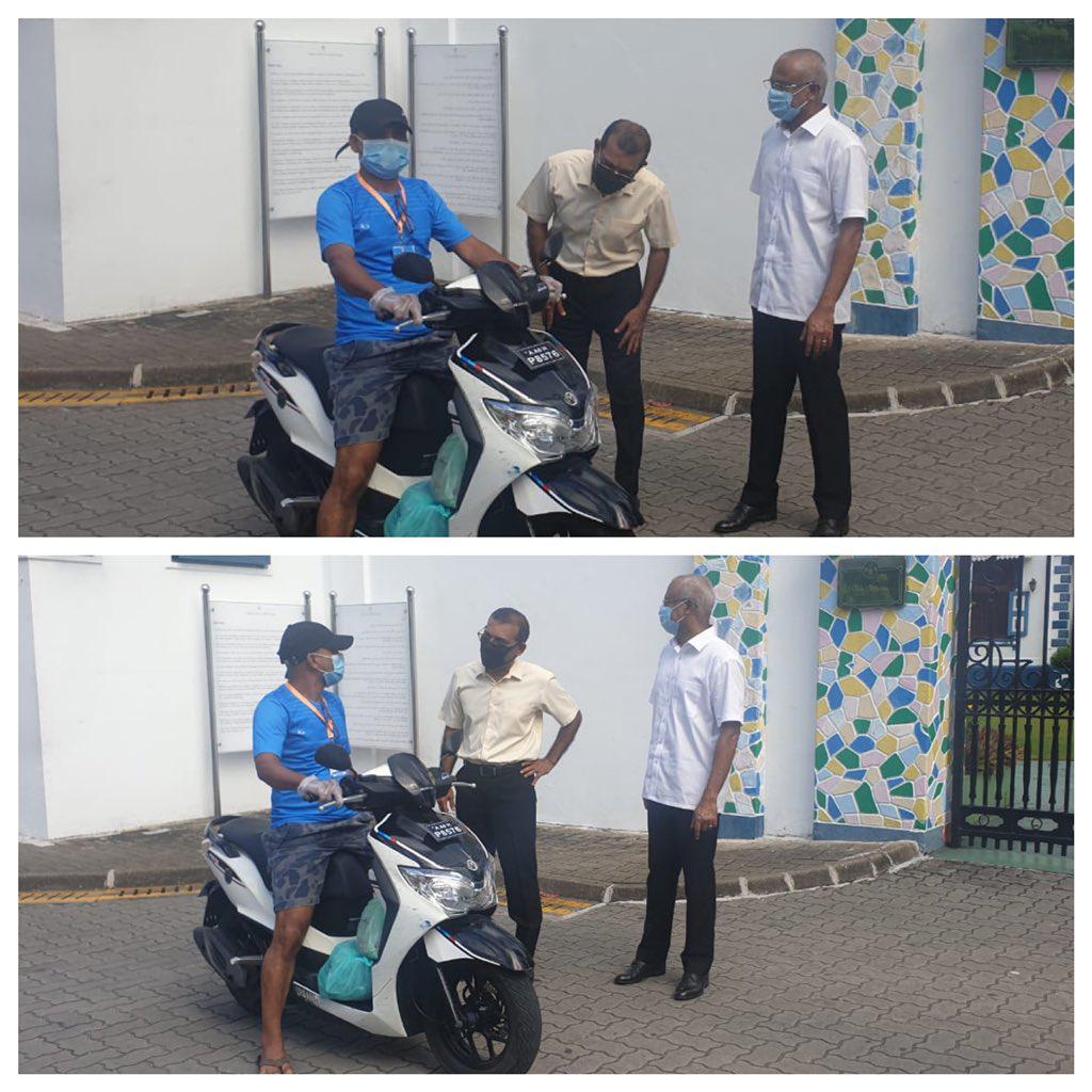 ފުރަބަންދުގައި ރޯމަސް ގަނެ ޑެލިވަރީގެ ޚިދުމަތުގައި އުޅޭ މީހުންނަށް ރައީސް ނަޝީދުގެ ޝުކުރު