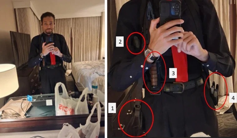 ވައިޓް ހައުސްގެ ފަރިއްކޮޅުގައި ބަޑި ޖެހި މީހާގެ ސެލްފީ އެއް އާންމުވެއްޖެ