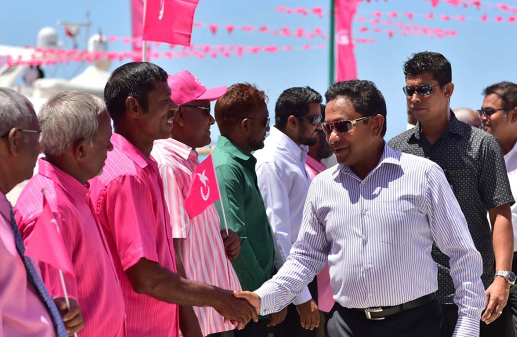 "އިންޑިއާ އައުޓް" ކެމްޕެއިނަށް ތާއީދު ހޯދުމަށް ރައީސް ޔާމީން އަތޮޅުތަކަށް!