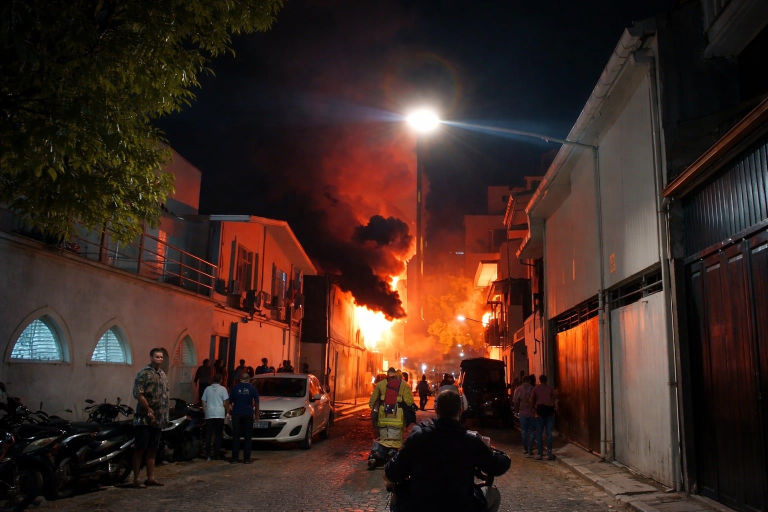 އިއްޒުއްދީން މަގުގައި ހުރި ގުދަނެއްގައި ރޯވެ އަދަނީ