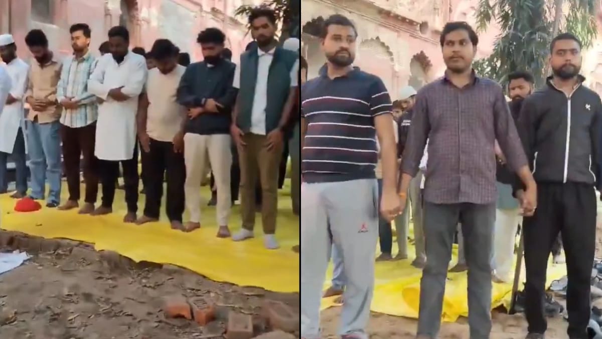 އެއްބައިވަންތަކަމުގެ ނަމޫނާއެއް: މުސްލިމް ދަރިވަރުން ނަމާދުކުރިއިރު ހިމާޔަތުގައި ހިންދޫ ދަރިވަރުން!