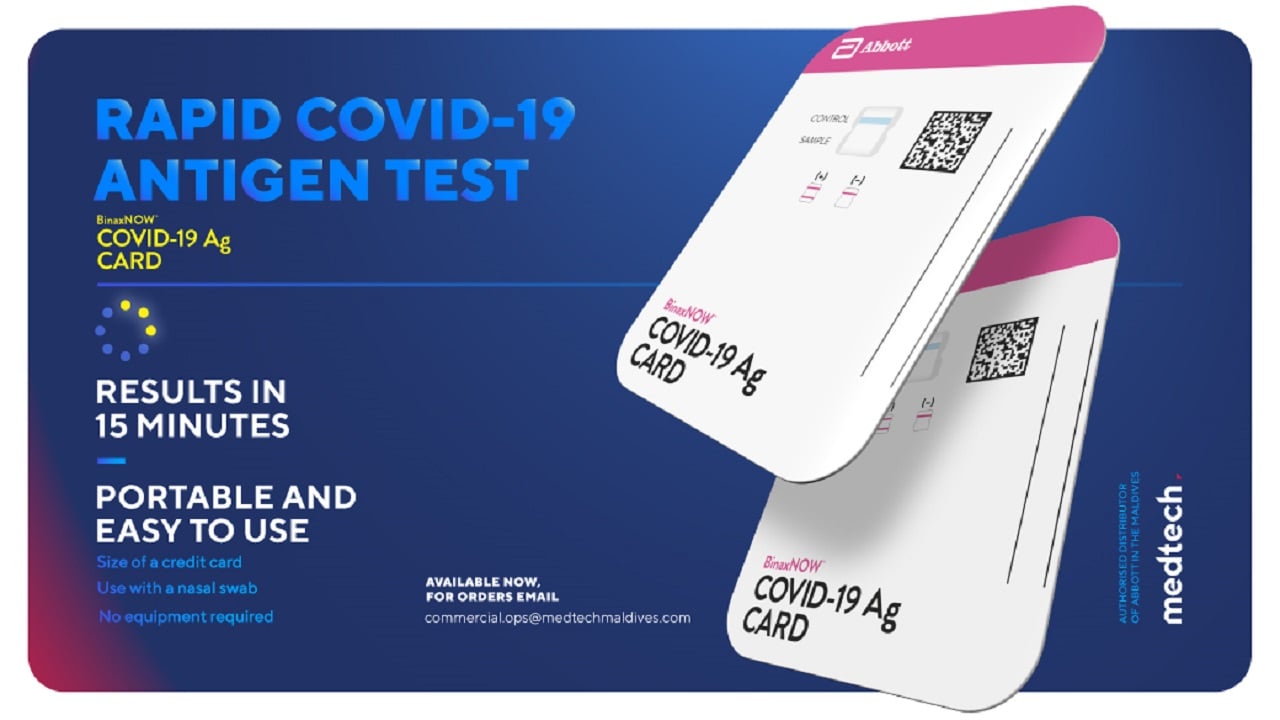 ކޯވިޑް-19: 15 މިނެޓުން ނަތީޖާ ލިބޭ ޕޯޓަބަލް އެންޓިޖެން ޓެސްޓް ރާއްޖެއަށް ތަޢާރަފްކޮށްފި