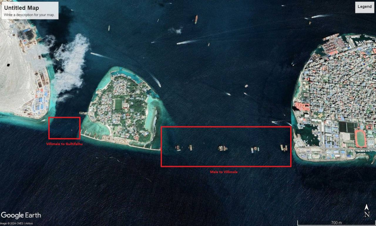 މަނާކޮށްފައި އޮއްވާ ވިލިމާލެ ދެ ކަނޑުއޮޅިން ދަތުރު ކުރާތީ އެ ސަރަހައްދުން ދަތުރު ނުކުރަން އަންގައިފި