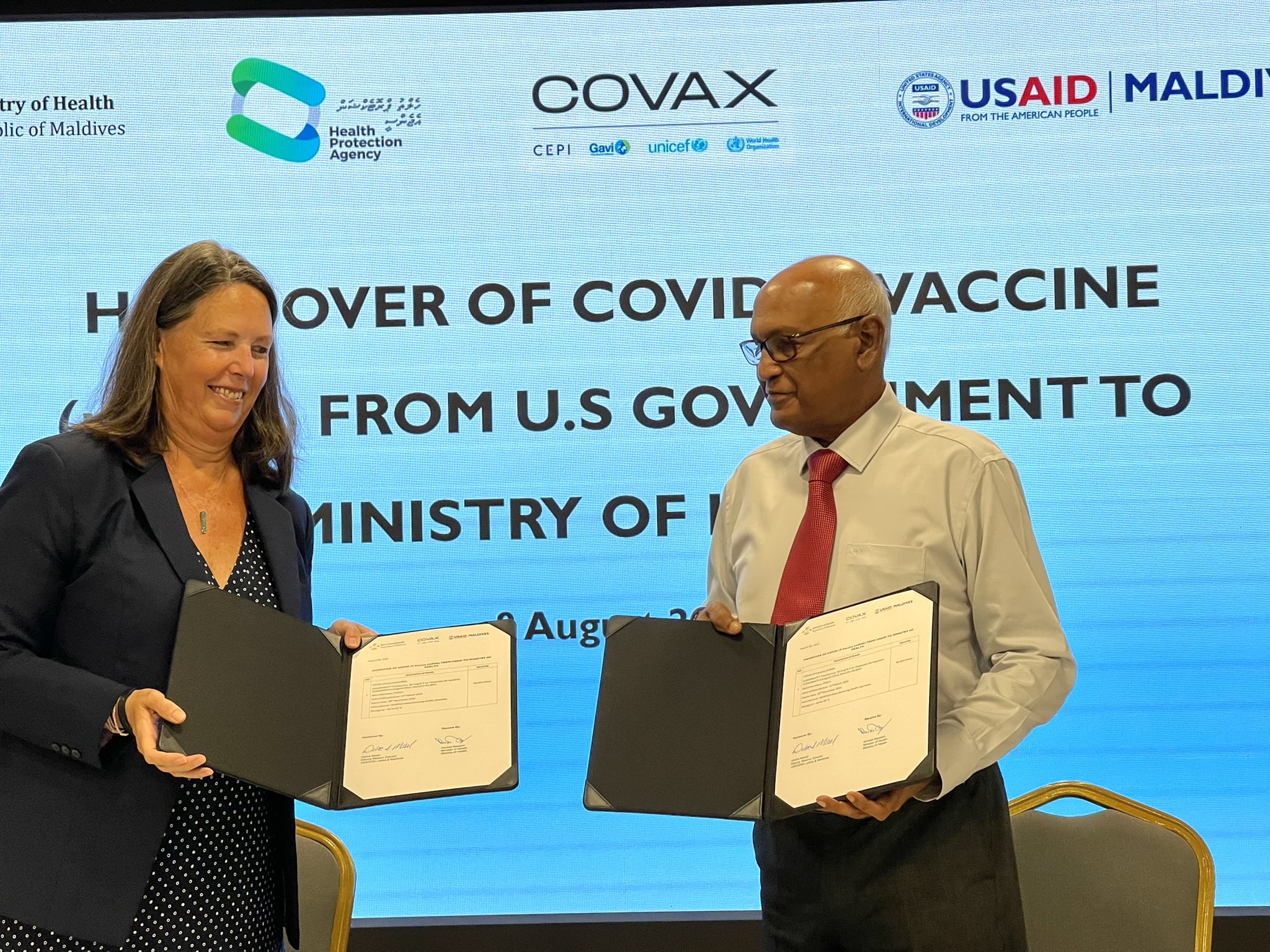 އެމެރިކާ ސަރުކާރުން ރާއްޖެއަށް 99000 އަށްވުރެ ގިނަ ކޯވިޑް ވެކްސިން