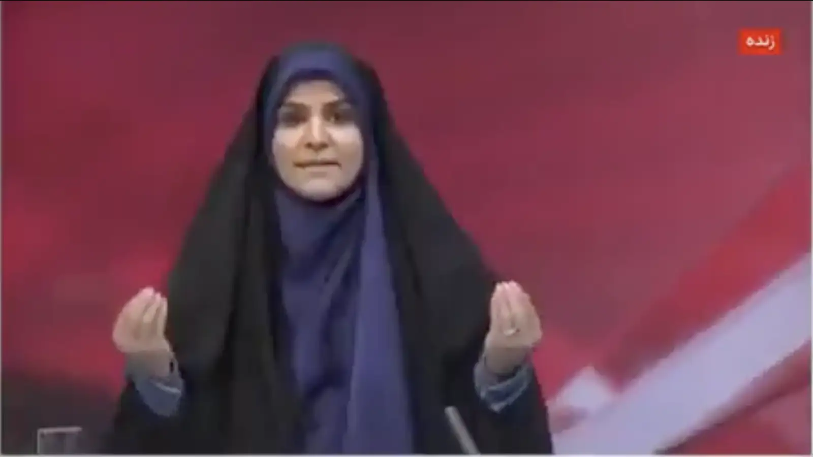 ހަމަލާއަށްފަހު އީރާނުގެ ދައުލަތުގެ ޓީވީ ޕްރެޒެންޓަރު ސަހަރު އެމާމީ ހިތްވަރުގަދަ ގައުމީ ރަމްޒަކަށް