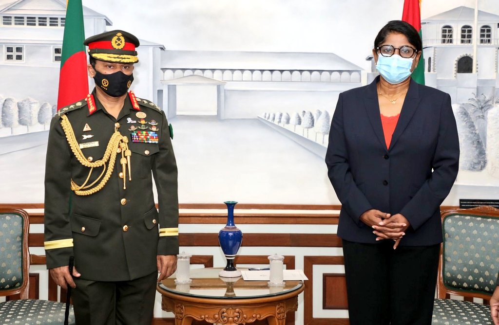 ދިފާޢީ ވަޒީރު މާރިޔާ ބަންގްލަދޭޝްގެ ޗީފް އޮފް އާމީ ސްޓާފް ޖެނެރަލާއި ބައްދަލުކުރައްވައިފި