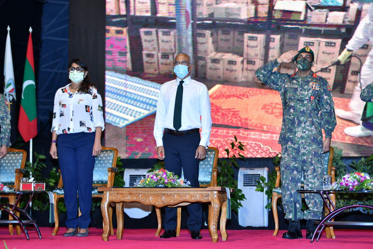 ގައުމު ތަރައްގީކުރަނީ އަސްކަރިއްޔާ އަކީ ދިފާއީ މައި ތަނބު ކަމުގައި ބަލައިގެން: ރައީސް