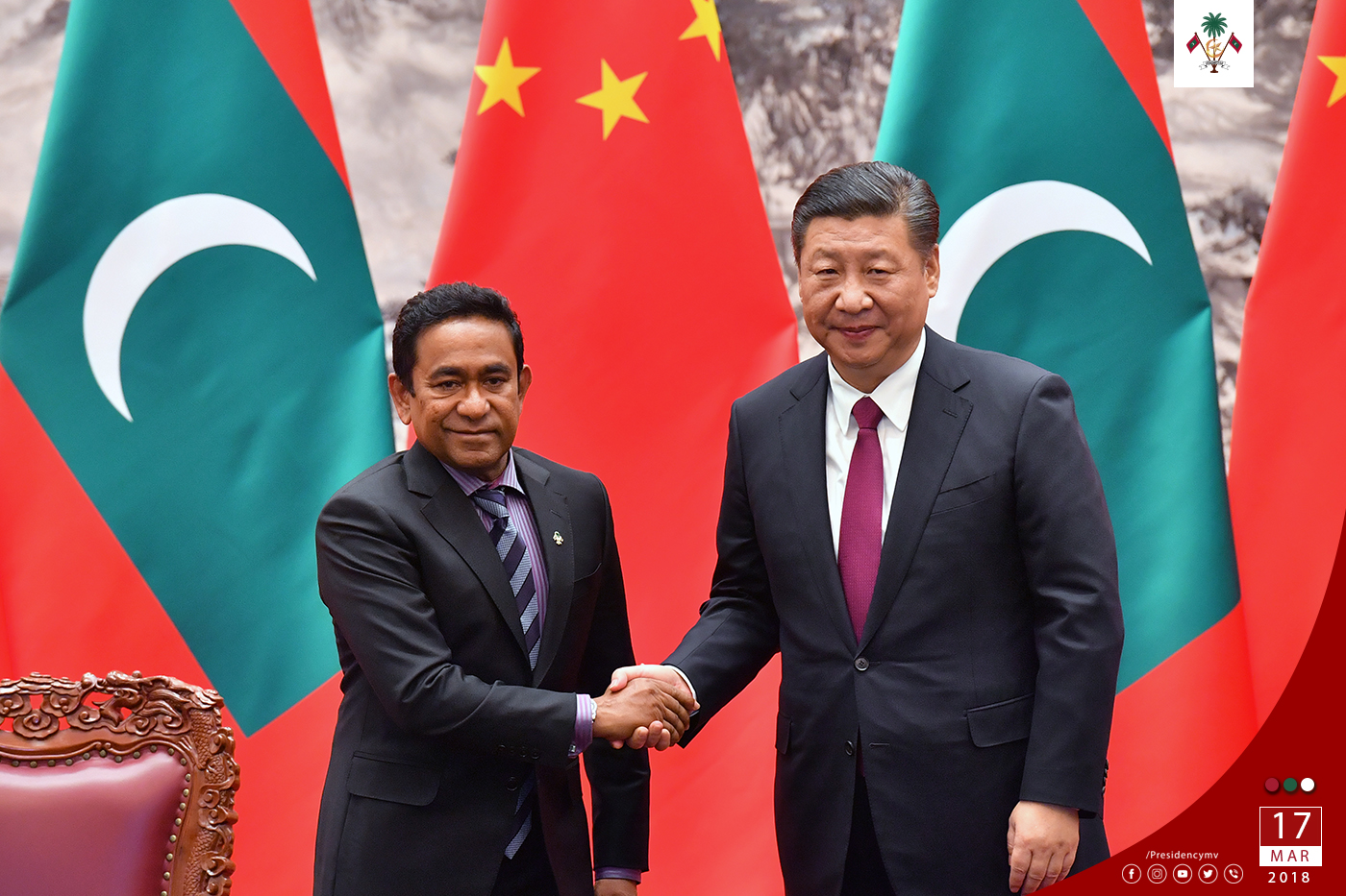 ޗައިނާގެ ގުޅުމުން ސަރަހައްދީ ރައްކާތެރިކަމަށް ކުރާ އިހްތިރާމް ދައްކައިދޭ: ރައީސް ޔާމީން