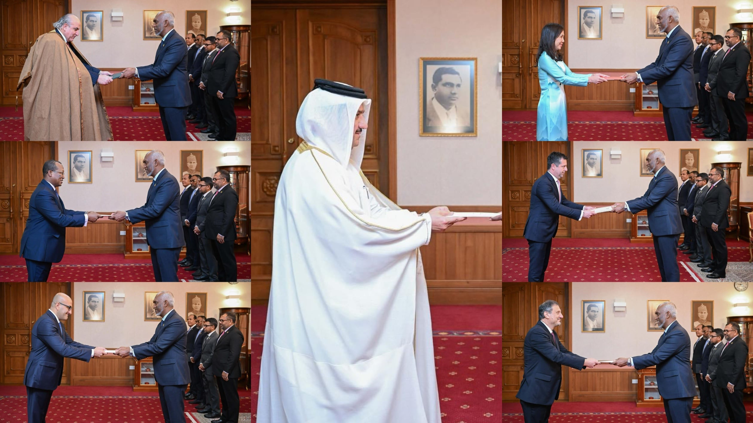 7 ގައުމެއްގެ ސަފީރުން އެބޭފުޅުންގެ ސަފީރުކަމުގެ ފަތްކޮޅު ރައީސަށް އަރުވައިފި