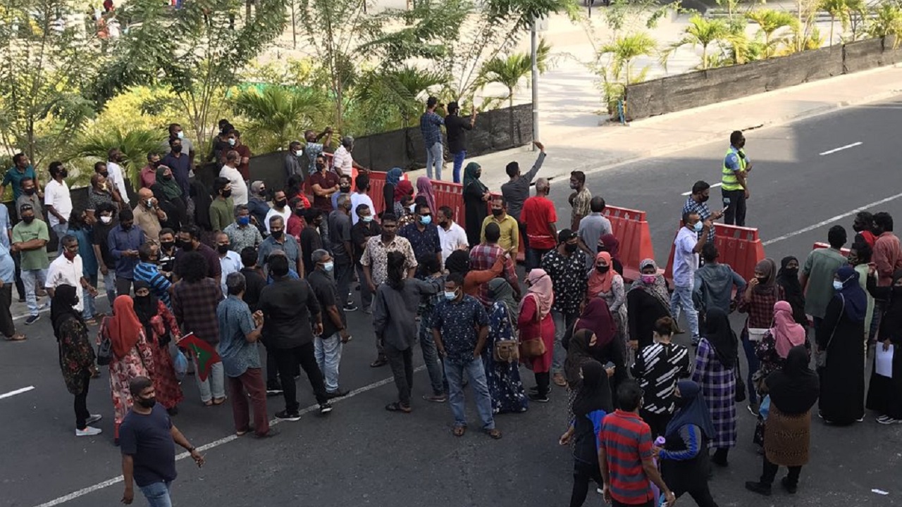 އިދިކޮޅު ޕީޕީއެމްގެ މުޒާހަރާ މިރޭ ހުޅުމާލޭގައި