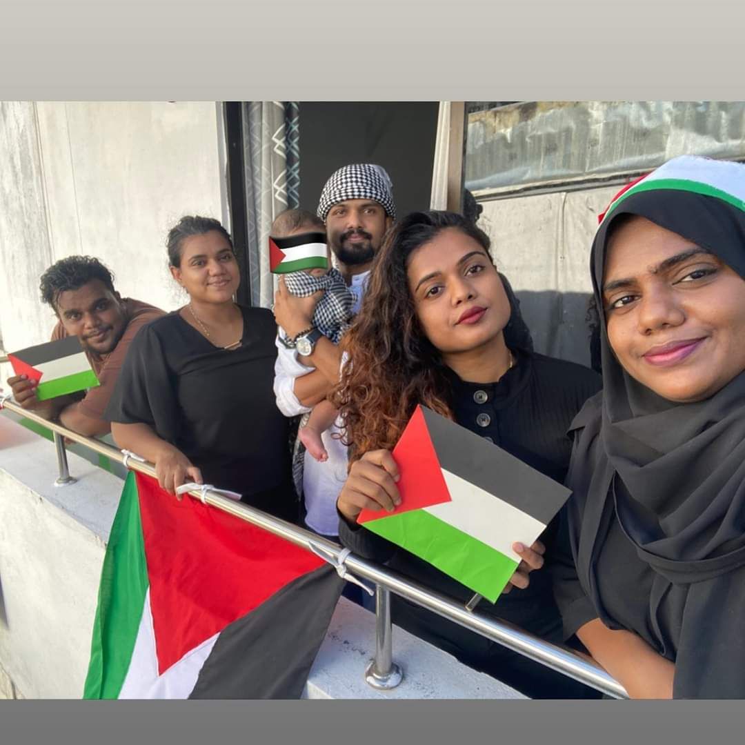 ފަލަސްތީނުގެ ދިދައާއެކު ދިވެހިންގެ އެކުވެރިކަމުގެ ނަމޫނާ މުޅިދުނިޔެއަށް ދައްކައިދީފި