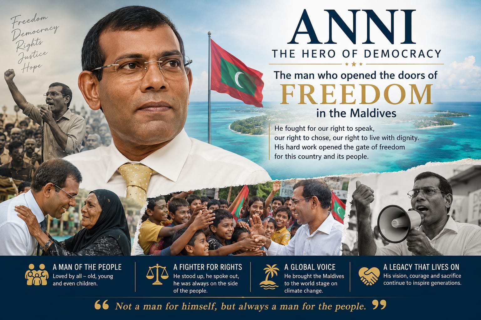 އަންނި: ރާއްޖެއަށް ޑިމޮކްރެސީގެ ދޮރުތައް ހުޅުވައިދިން ލީޑަރު
