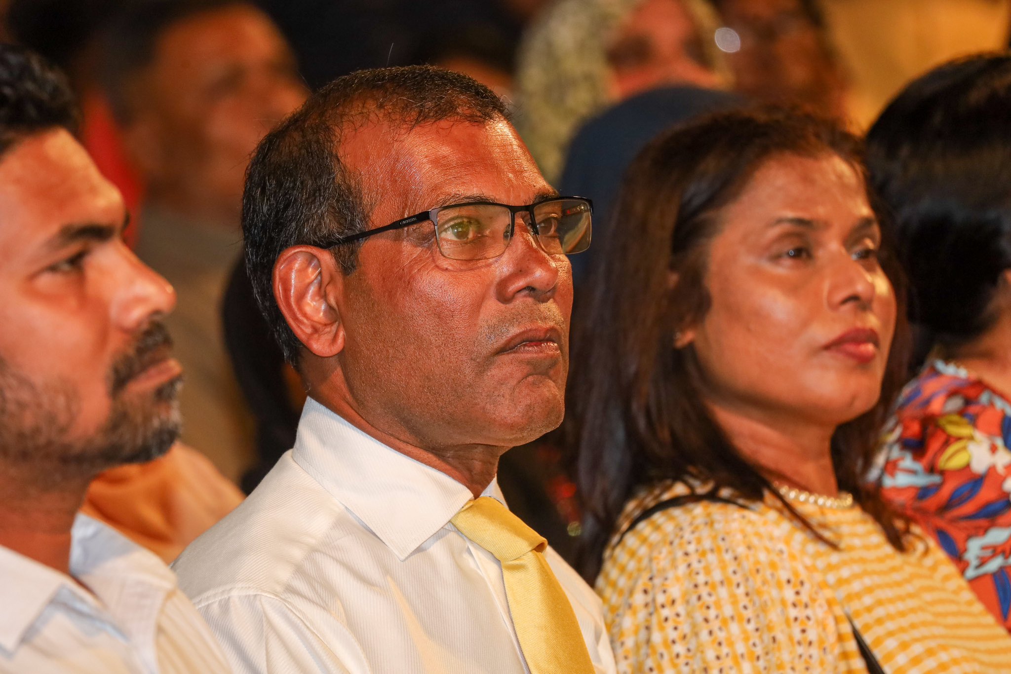 ޔާމިން މިނިވަން ކުރަން ގޮވާލާ މުޒާހަރާތަކުގައި ނަޝީދުގެ އަޑުފުޅާއި ބަސްފުޅު!