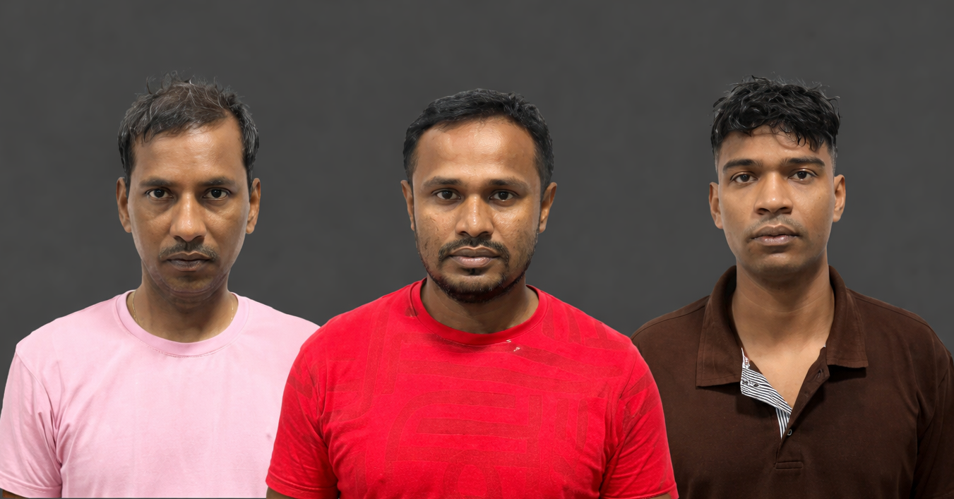 ހުޅުމާލޭގައި ބަނގުރާ ވިއްކަމުންދިޔަ ތިން ބިދޭސީން ހައްޔަރުކޮށް ބަންދަށް 15 ދުވަސް