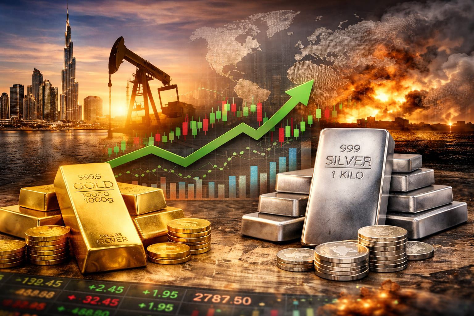 މެދުއިރުމަތީގެ ހަމަނުޖެހުންތަކާއެކު ދުބާއީގައި ރަނުގެ އަގު އުފުލެނީ