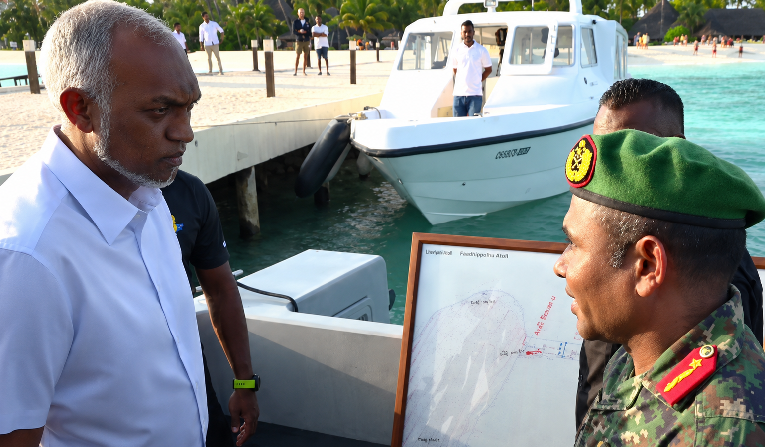 ގެއްލުނު ޑައިވަރުން ހޯދުމުގެ އޮޕަރޭޝަން ހިނގަމުންދާ ސަރަޙައްދަށް ރައީސުލްޖުމްހޫރިއްޔާ ވަޑައިގެންފި