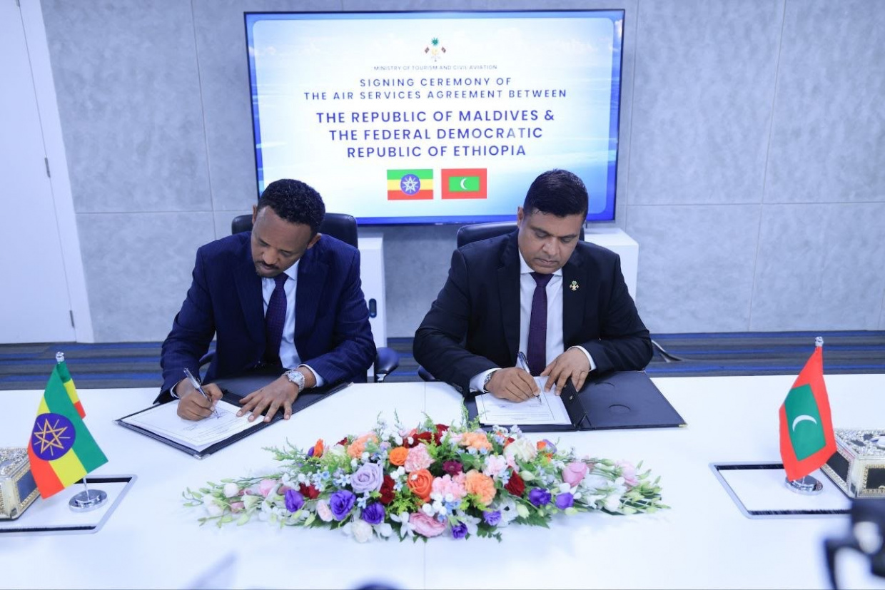 ރާއްޖެއާއި އިތިއޯޕިއާއާ ދެމެދު ވައިގެ ދަތުރުފަތުރުގެ އެއްބަސްވުމެއްގައި ސޮއިކޮށްފި