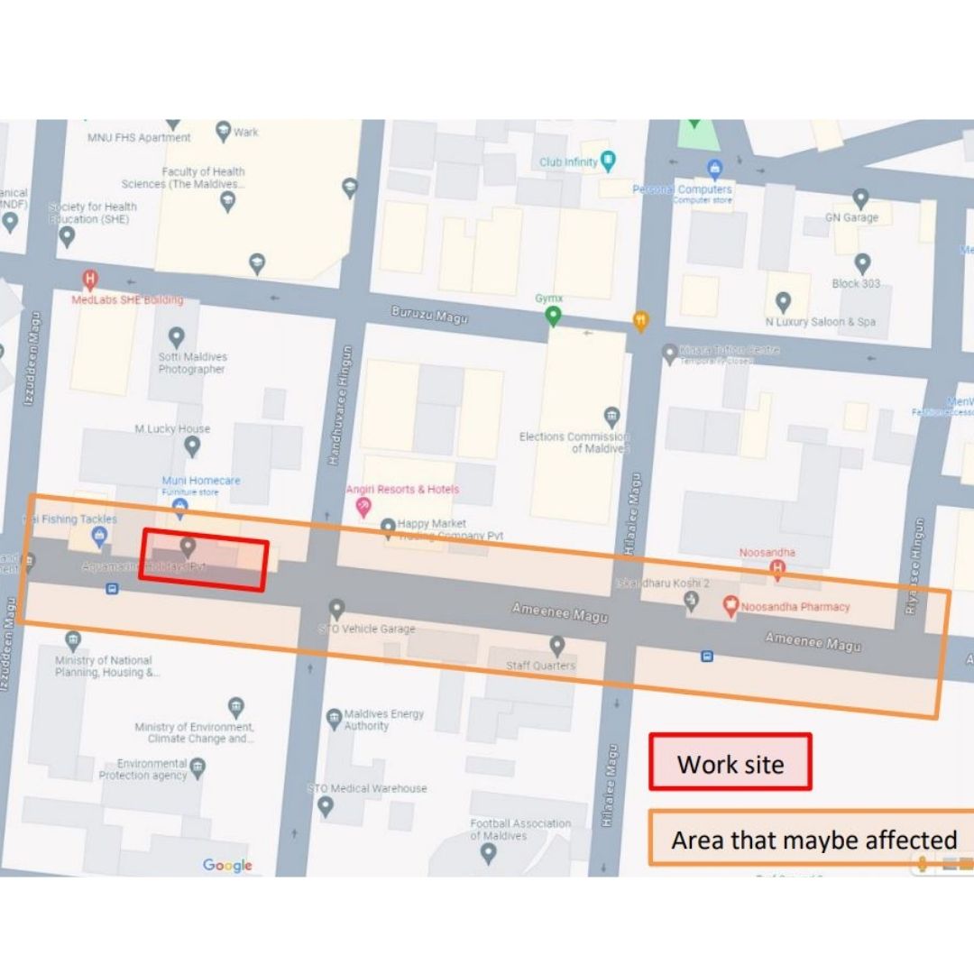 އަމީނީ މަގުގެ ވަކި ސަރަހައްދަކުން ފެނުގެ ޚިދުމަތް މެދުކެނޑިދާނެ