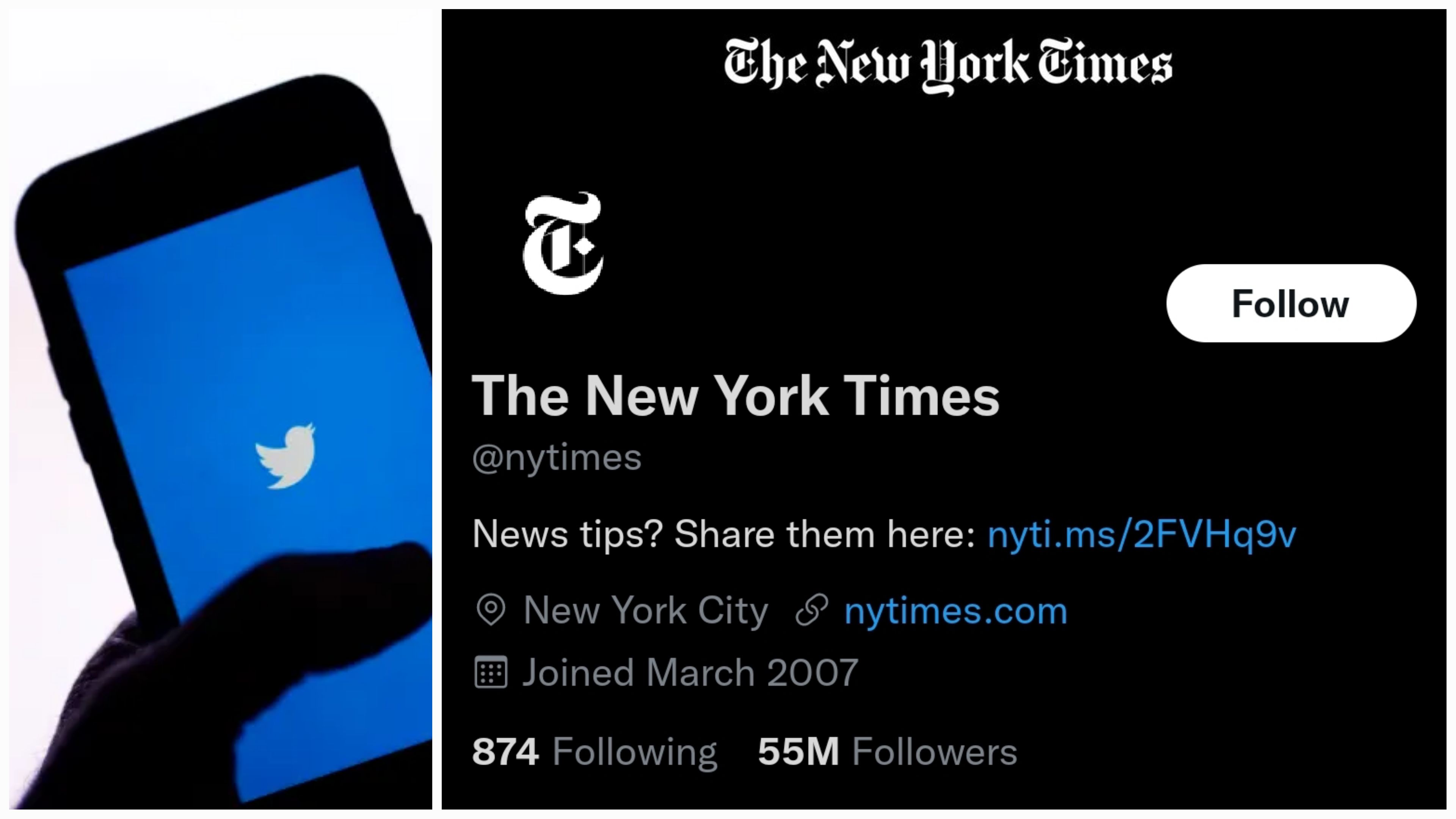 މަޝްހޫރު ނިއުޔޯކް ޓައިމްސްގެ ޓްވިޓަރ އެކައުންޓް ޗެކް މާކް ނަގައިފި