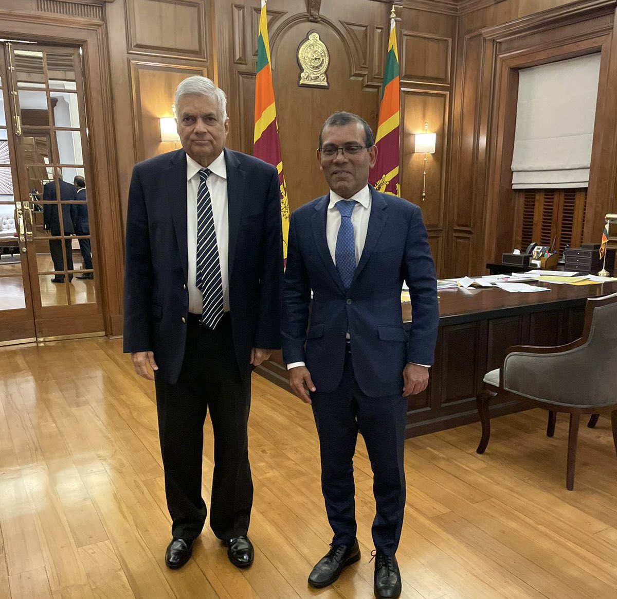 ރައީސް ނަޝީދު ލަންކާގެ ރައީސާއި ބައްދަލު ކުރައްވައިފި