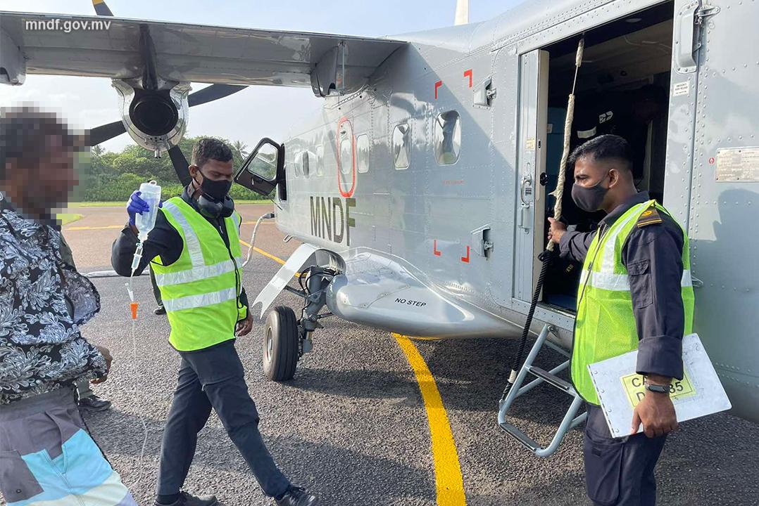 ހއ. އަތޮޅު ހޮސްޕިޓަލުގައި އޮތް ބަލި މީހަކު އެމްއެންޑީއެފް ޑޯނިއާގައި މާލެ ގެނެސްދީފި